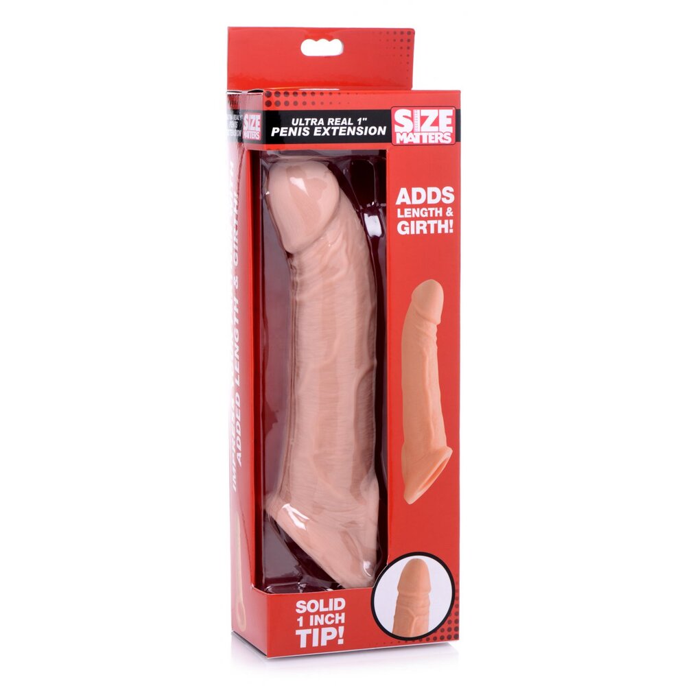 Size Matters Ultra Real 1 Inch Solid Tip Penis Extension SLEEVES