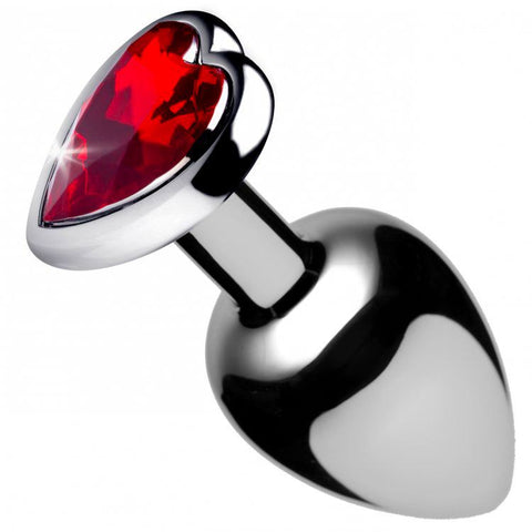 Xr Booty Sparks Medium Red Heart Aluminum Anal Plug Red > Anal Range > Jewel Butt Plugs
