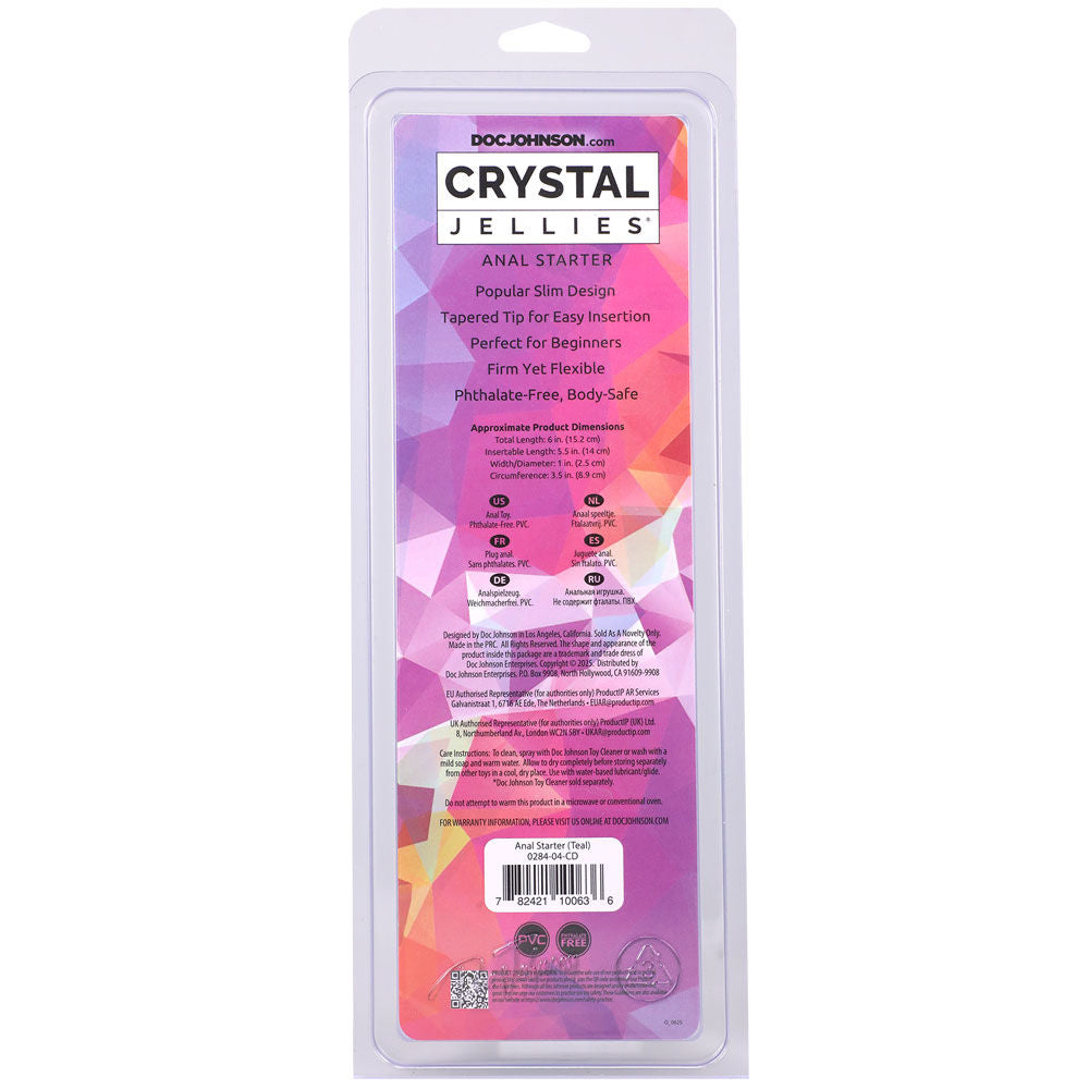 Doc Johnson Crystal Jellies (Teal) – Anal Starter Butt Plug - 6 Inch > Anal Range > Butt Plugs