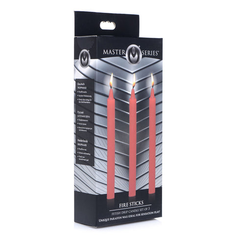 Fetish Drip Candles 3 Pack Red for Sensation Play Drip Candles