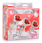 Red Heart Gem Glass Anal Plug Set with Three Sizes > Glass > Toys