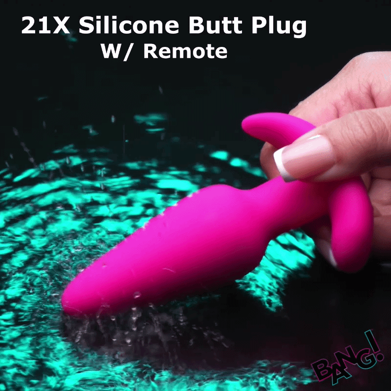 Remote Control 21x Silicone Butt Plug Vibrator Pink Toy > Anal Range > Vibrating Butt Plugs