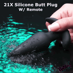 Silicone Butt Plug (Black) – Remote-Controlled 21X Vibrating Butt Plug > Anal Range > Vibrating Butt Plugs
