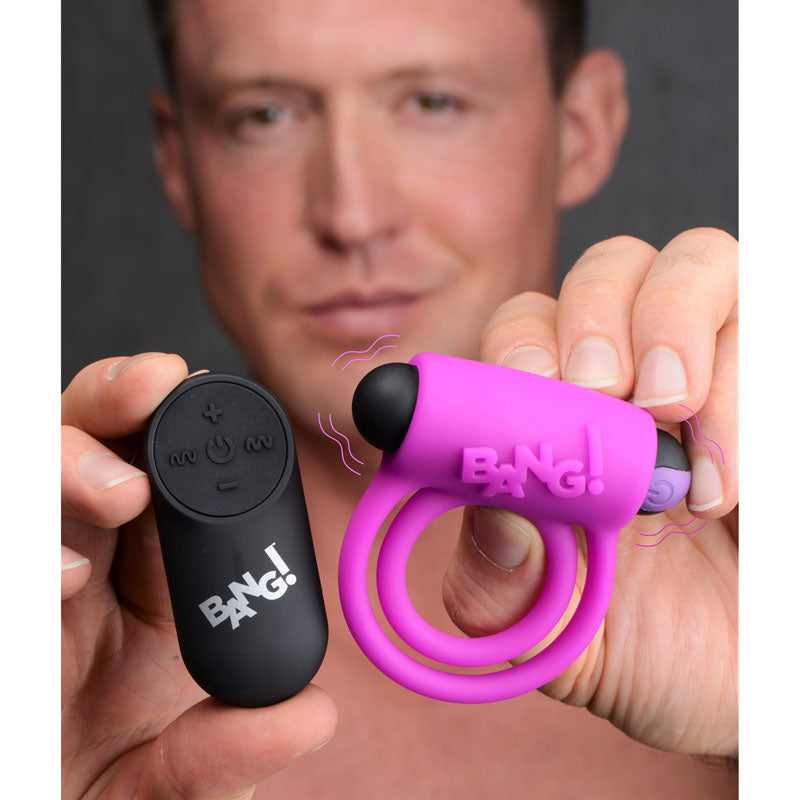 Bang Silicone Cock Ring and Bullet - Vibrating Cock Ring with Wireless Remote in Black > Cock Ring > Vibrating