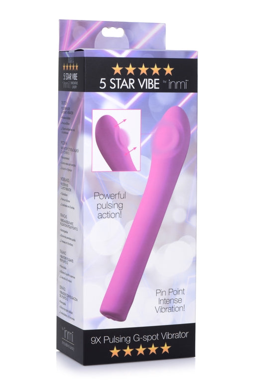 INMI 5 Star 9X Pulsing G-Spot Vibe Pink Silicone 9 Vibrating Pulse Modes Waterproof Pink Vibrators