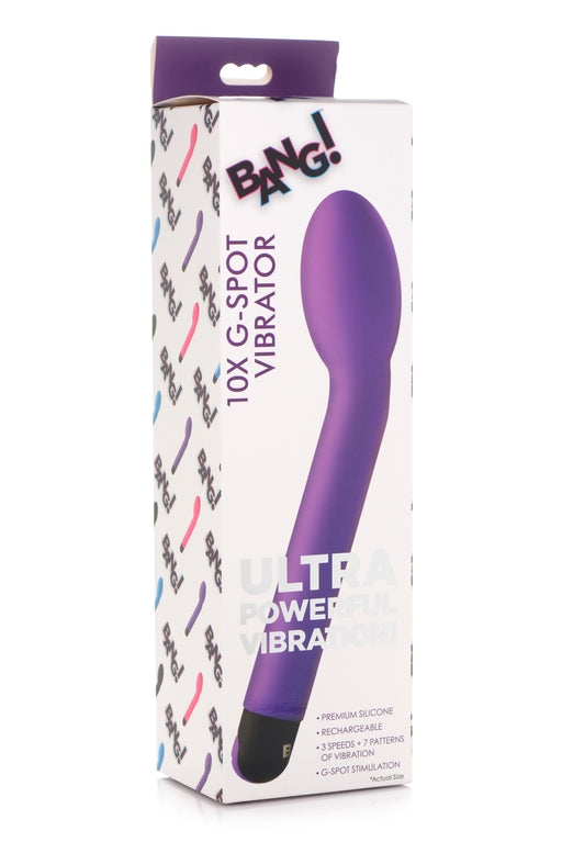 Bang 10X G-Spot Vibrator Purple 8.2 Inches with 3 Speeds and 7 Vibration Patterns Purple > Sex Toys For Ladies > G-Spot Vibrators