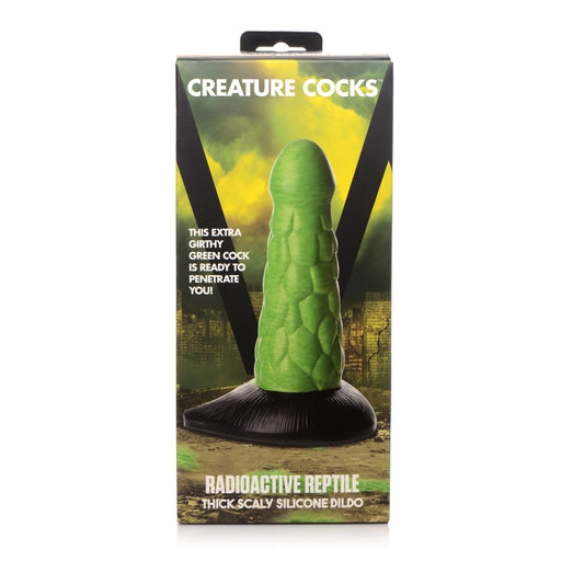 Creature Cocks Radioactive Reptile Thick Scaly Silicone Dildo Green Fantasy Dongs
