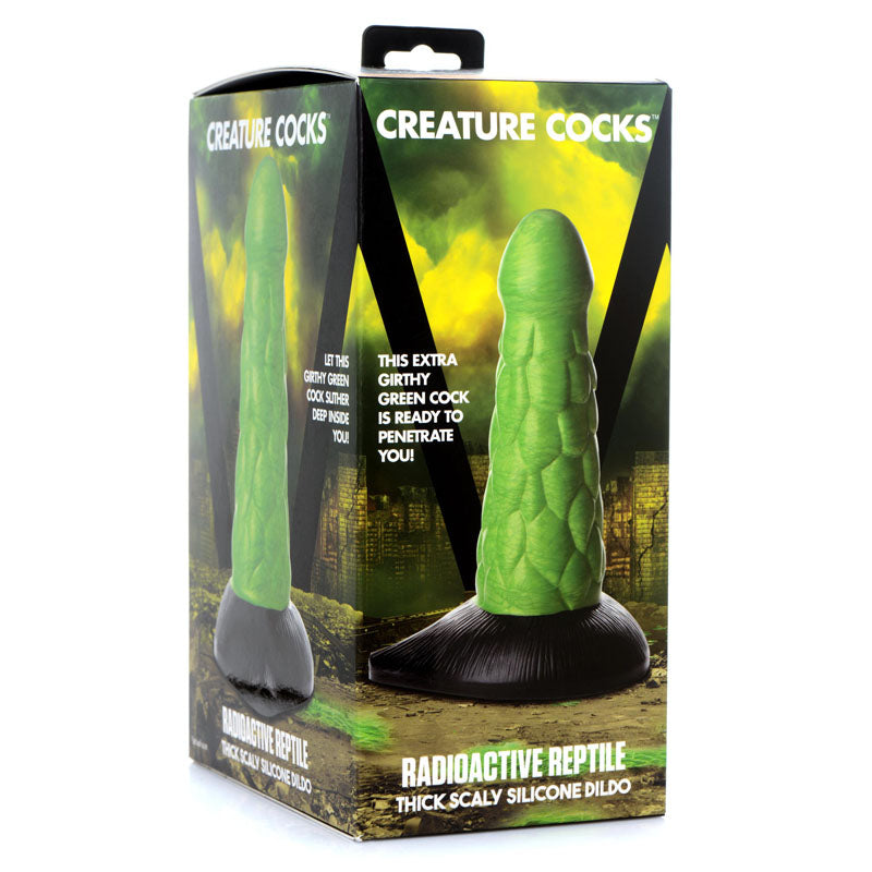 Creature Cocks Radioactive Reptile (Metallic Green) – 19cm Thick Scaly Silicone Dildo 7.5 Inch > Dildos > Fantasy