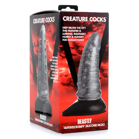 Creature Cocks Beastly Tapered Bumpy Silicone Dildo with Suction Cup Base Fantasy Dongs