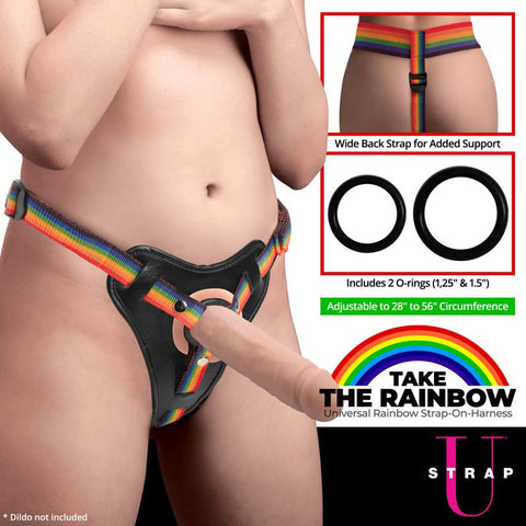 Strap-U Take the Rainbow Universal Strap-On Harness for Pegging Fun > Realistic Dildos and Vibes > Strap On Harnesses