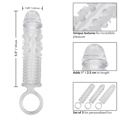 3 Piece Textured Extension Set for Girth and Length Enhancement SLEEVES