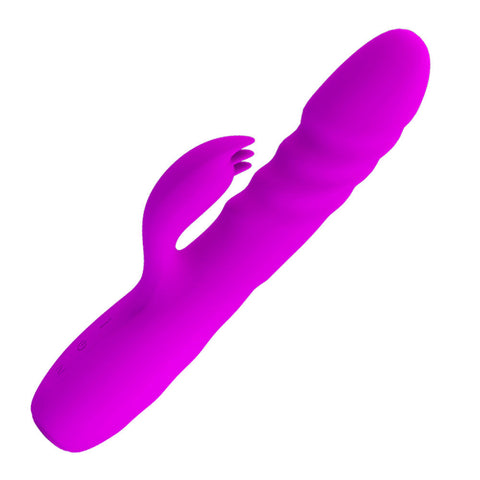 Pretty Love Melanie Powerful Thrusting Rabbit Vibrator Purple DONGS Thrusting