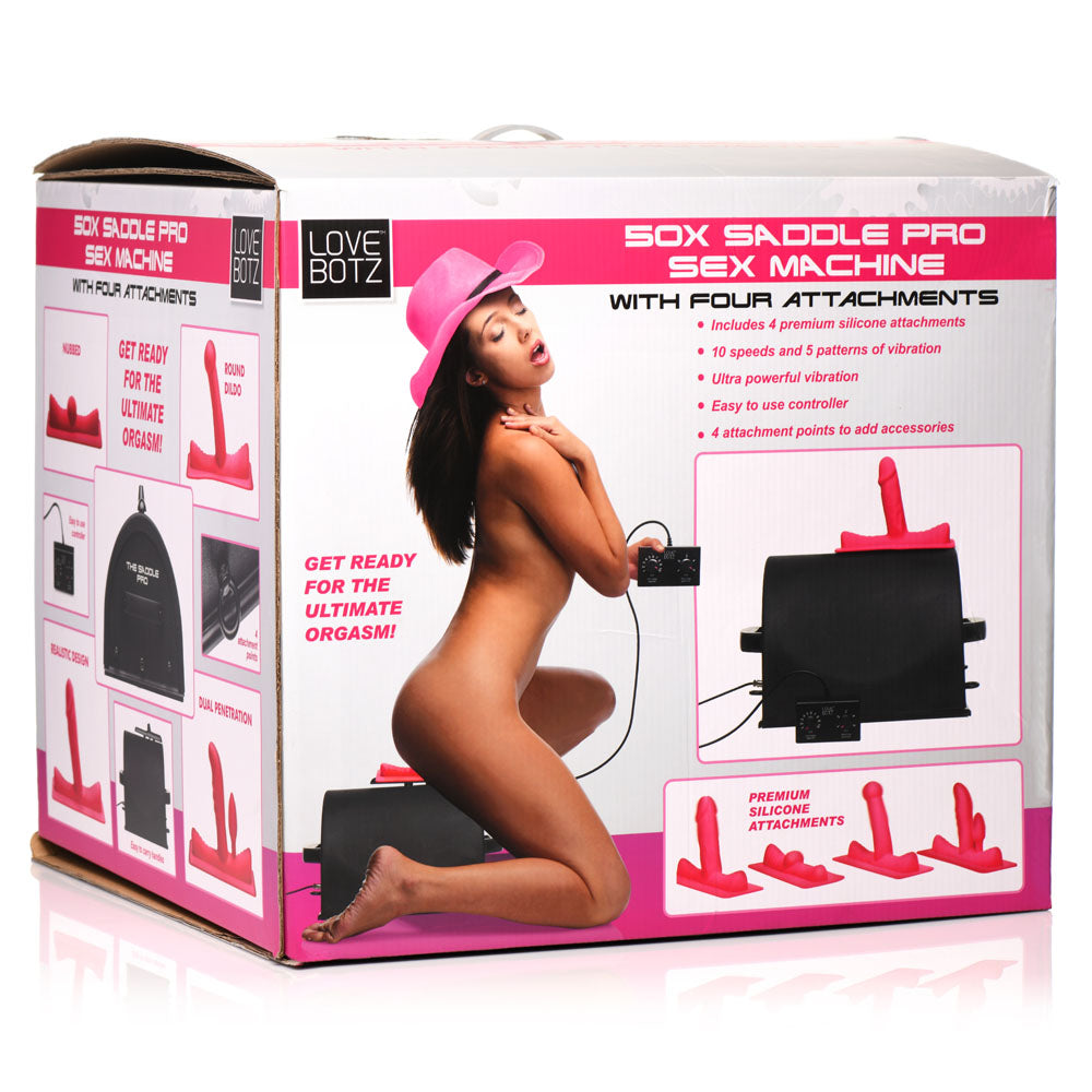 Saddle Pro Deluxe Rideable Sex Machine 4 Attachments for Ultimate Pleasure Black Anal Toys & Stimulators