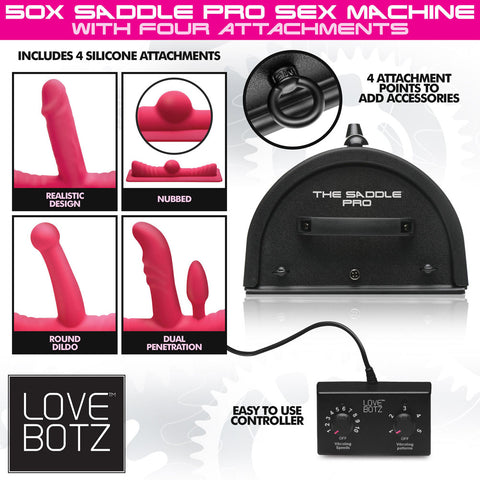Saddle Pro Deluxe Rideable Sex Machine 4 Attachments for Ultimate Pleasure Anal Toys & Stimulators