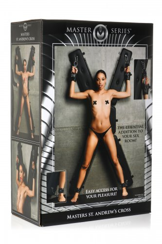 Ms Masters St Andrew’s Cross Wall Mount Bondage Restraint Black Sex Furniture