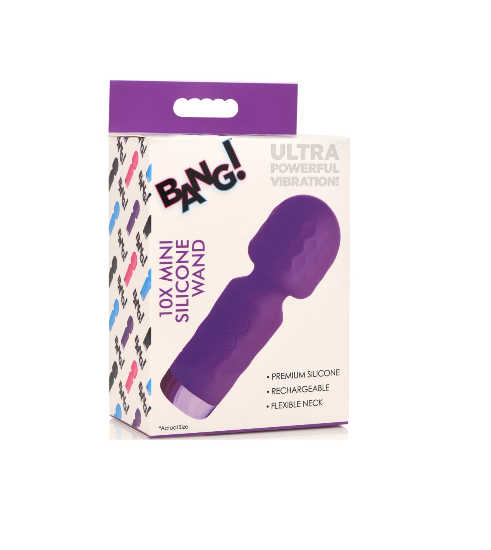 Bang 10X Mini Silicone Wand in Purple Purple > Sex Toys For Ladies > Wand Massagers and Attachments