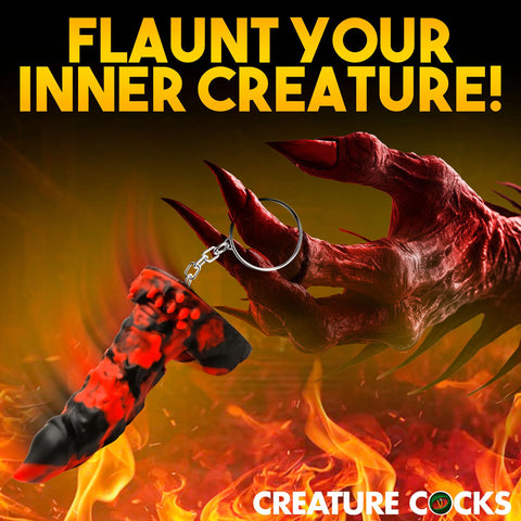 Creature Cocks Fire Demon Keychain Fantasy Accessory Gag Gifts & Novelties