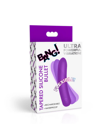 Bang Tapered Flexible Silicone Bullet Vibrator Purple BULLETS