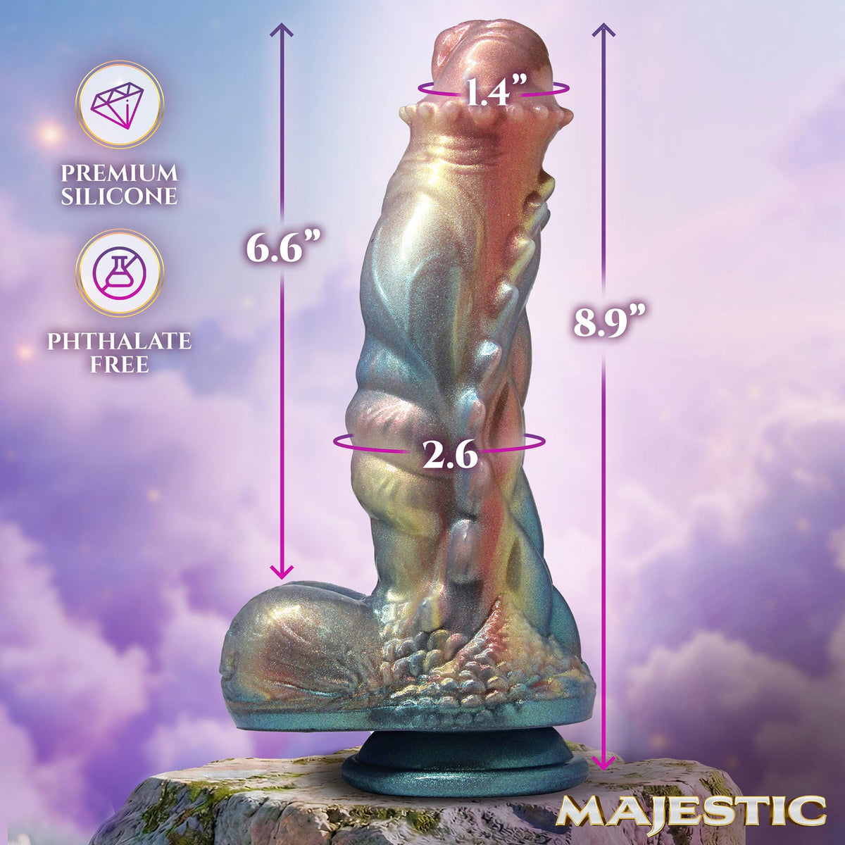 Seraphina Dragon – 6.6 Inch Diamond Scales Silicone Dildo > Dildos > Fantasy