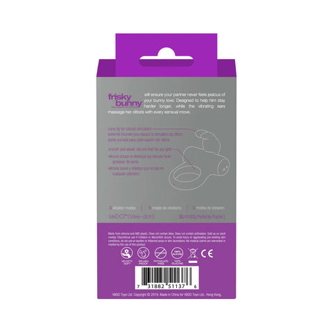 Ohhh Bunny Frisky Purple Vibrating Ring for Couples Play Cock Rings Vibrating