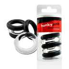 Jacker 5-Stack Five-Pack Tube Super-Strong Cockrings Clear Black > Cock Ring > Sets