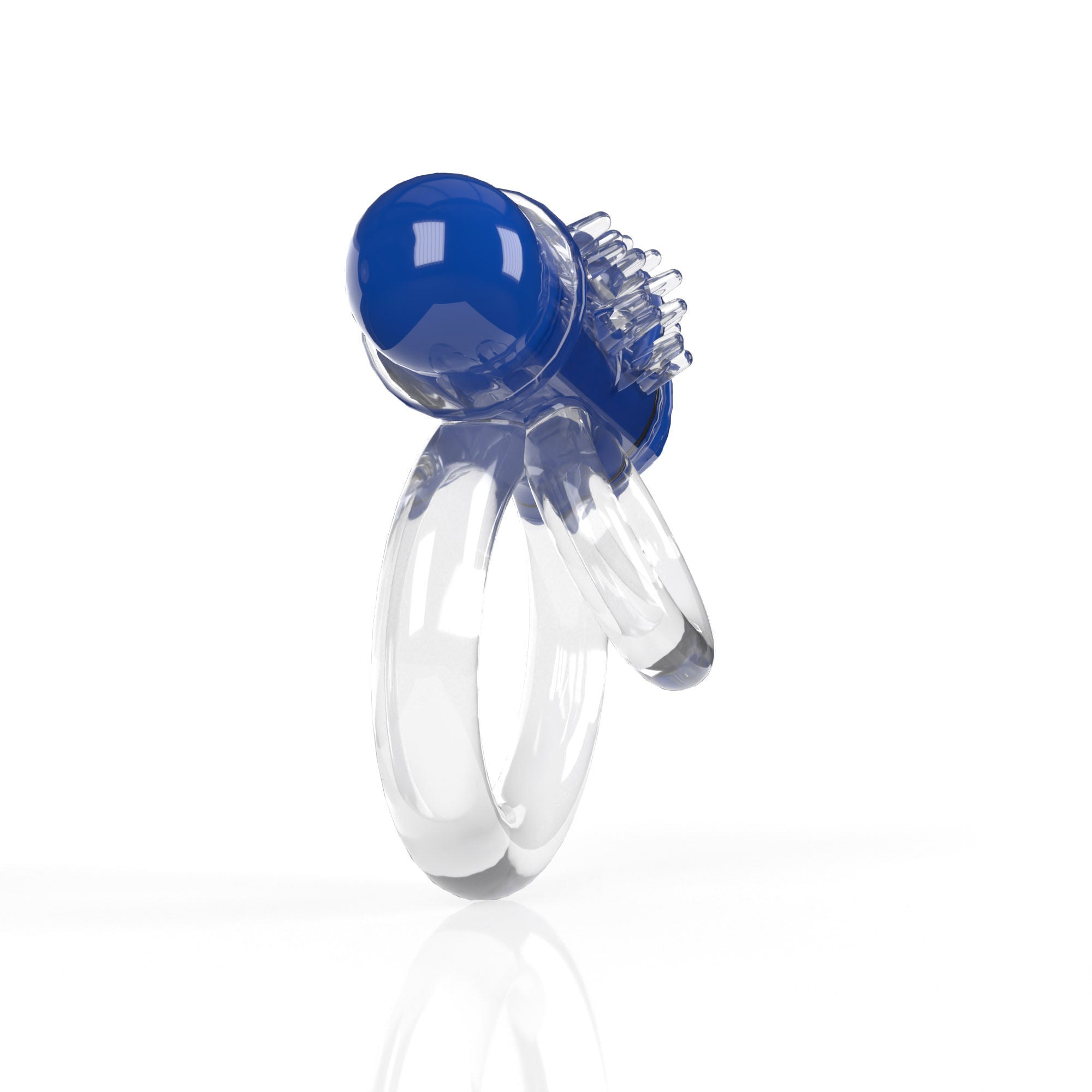 Screaming O Double O Vibrating Ring with Dual Straps Blueberry Cock Rings Vibrating