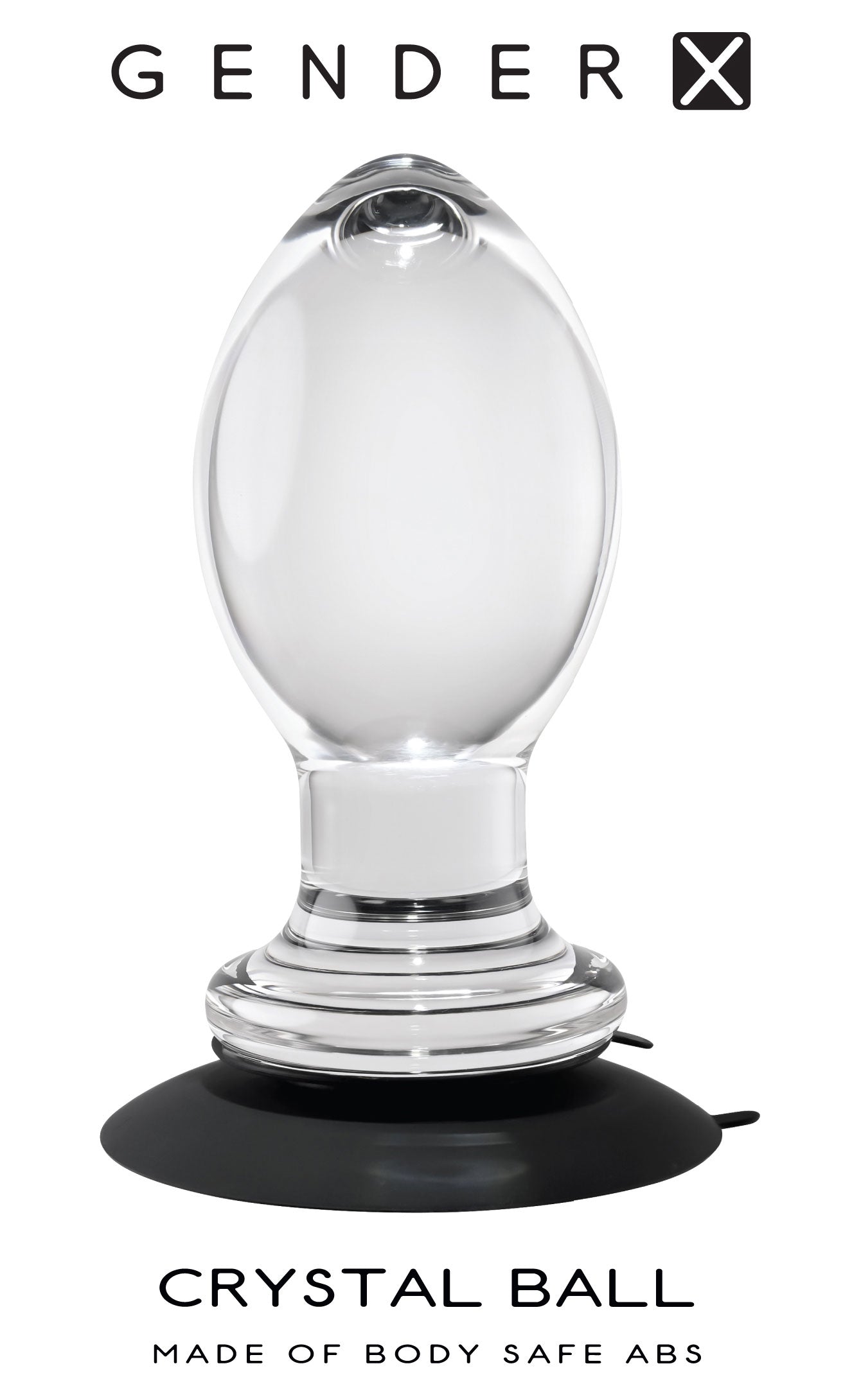 Gender X Crystal Ball - Glass Butt Plug with Suction Base 10.1cm > Sex Toys > Glass