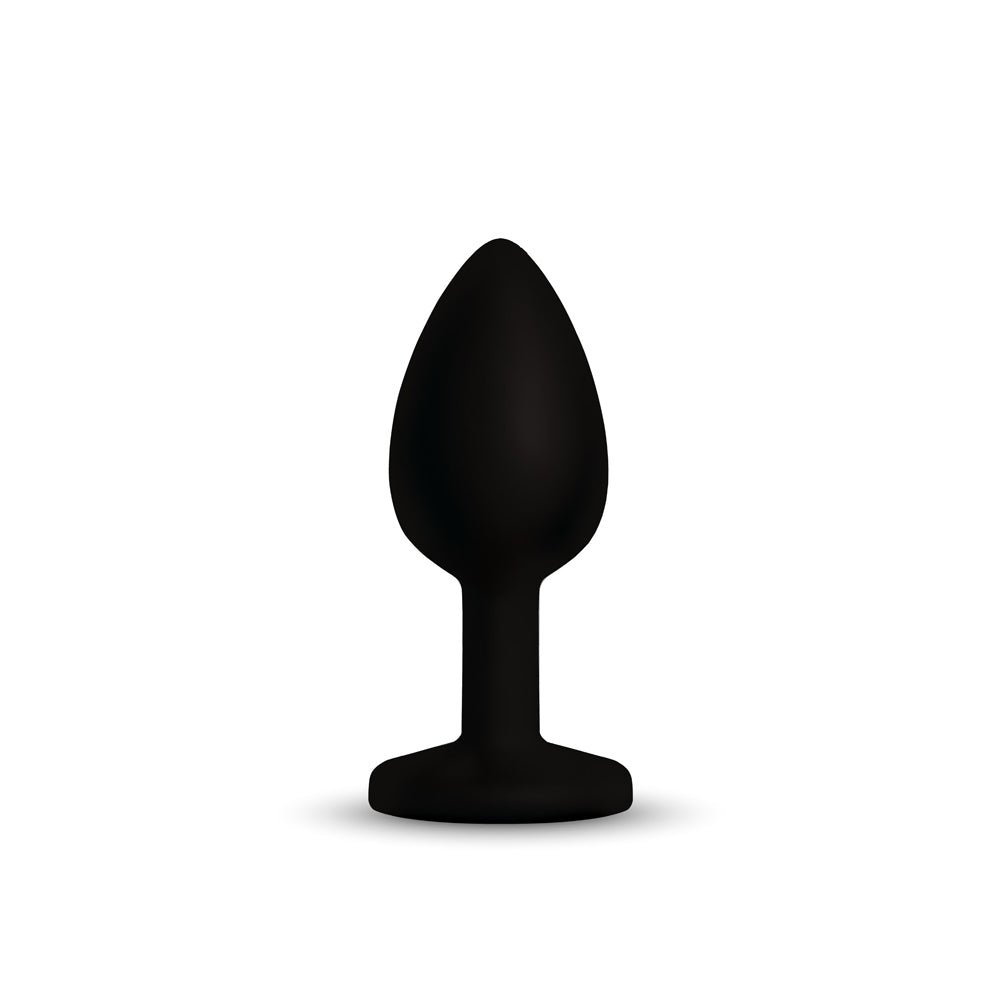 Gemma 3.16 Inch Pink Gem Black Silicone Plug – Medium Butt Plug > Anal Range > Jewel Butt Plugs