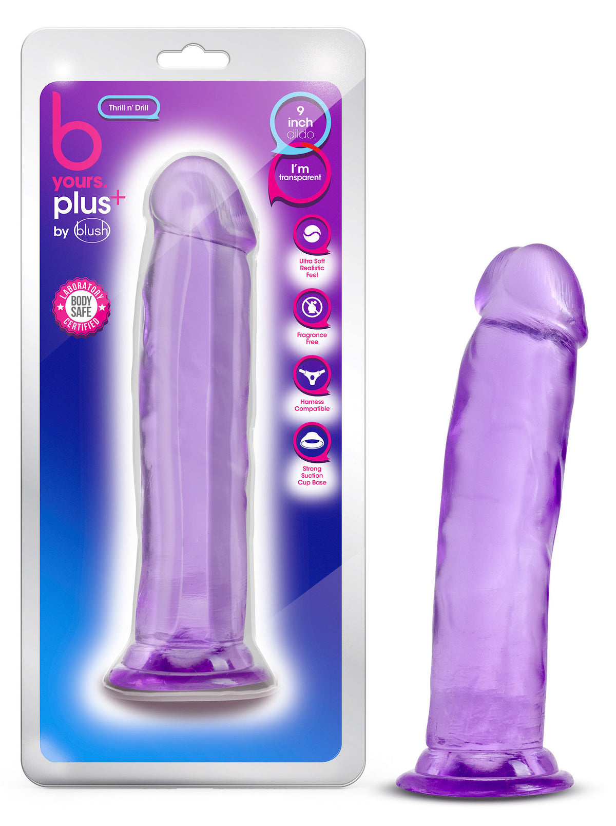 B Yours Plus Thrill N Drill (Purple) – Soft Realistic Dildo 8.5" > Dildos > Realistic Dildos