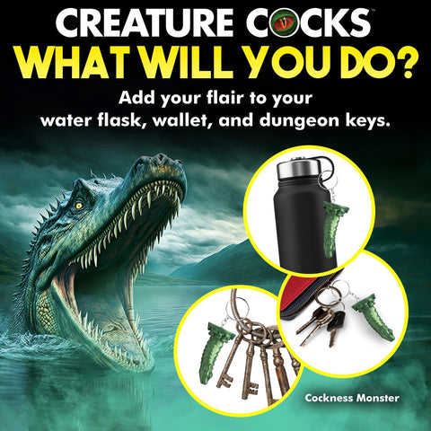 Green Cockness Monster Keychain Adult Novelty Accessory Gift Key Chains