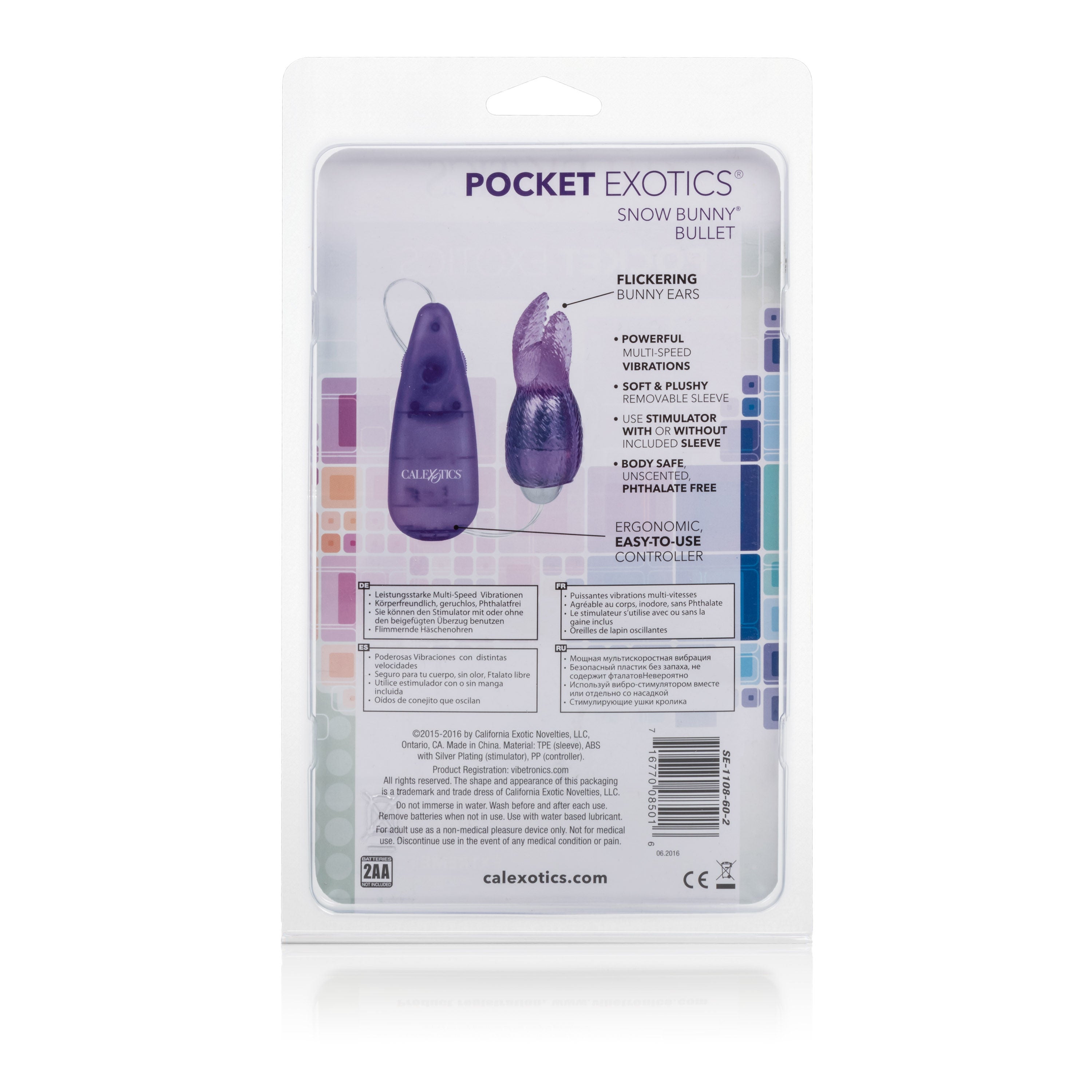 Pocket Exotics Snow Bunny Bullet - Clear VIBRATORS-RABBIT