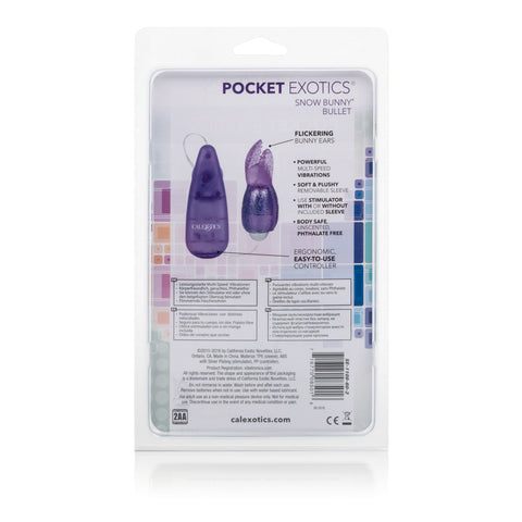 Pocket Exotics Snow Bunny Bullet - Clear VIBRATORS-RABBIT