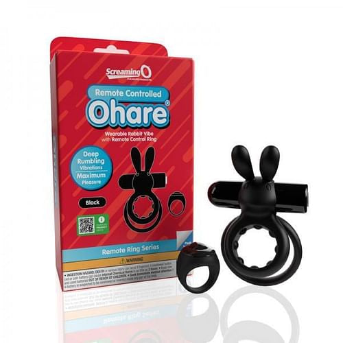 Screaming O Remote Controlled Ohare Vibrating Ring Black – Deep Rumbling Vibrations Black Cock Rings Vibrating