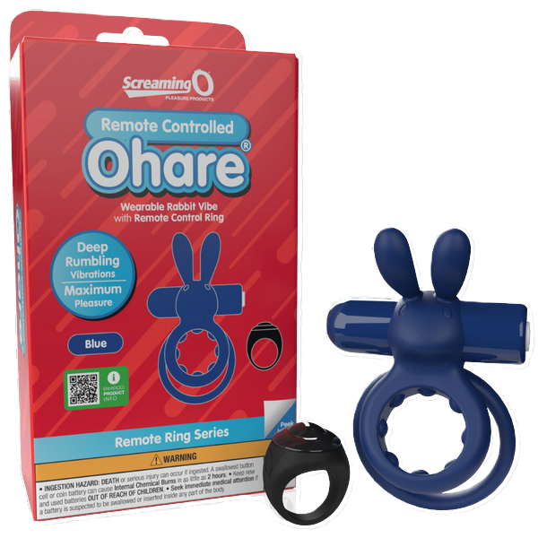 Ohare Remote Control (Blue) – Waterproof Rechargeable Wearable Rabbit Vibrator with Double-Ring Design > Sex Toys > Couples Toys