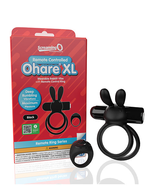 Screaming O Remote Controlled Ohare XL Vibrating Ring Black – Powerful Remote-Controlled Stimulation Black Cock Rings Vibrating