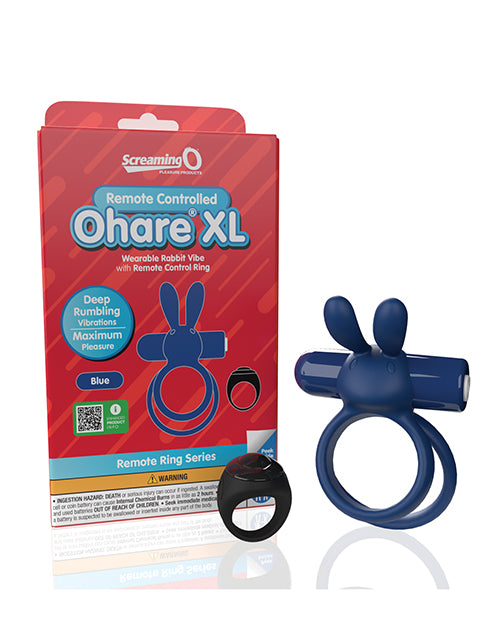 Screaming O Remote Controlled Ohare XL Vibrating Ring Blue – Targeted Deep Rumbling Vibrations Black Cock Rings Vibrating