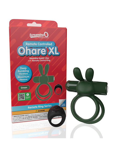 Screaming O Remote Controlled Ohare XL Vibrating Ring Green – Dual Ring Design with Remote Control Green Cock Rings Vibrating