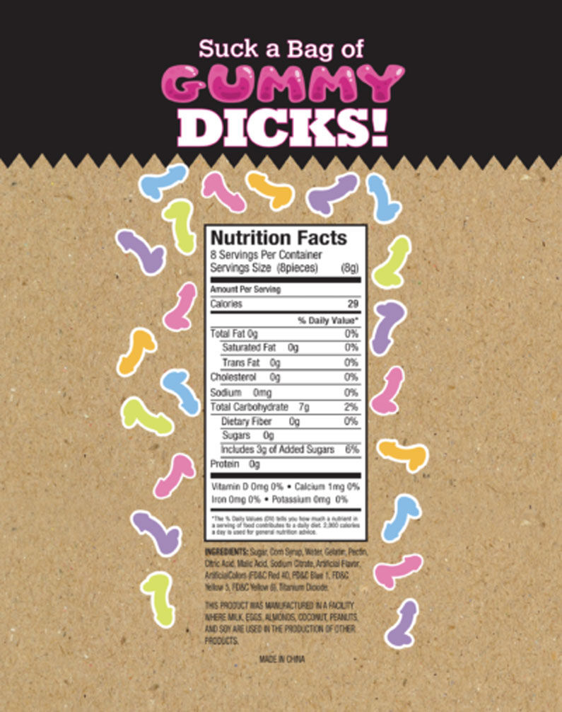 Suck a Bag of Gummy Dicks – Fruit-Flavored Gummy Candy Default Title > Novelties > Candy & Edible Items