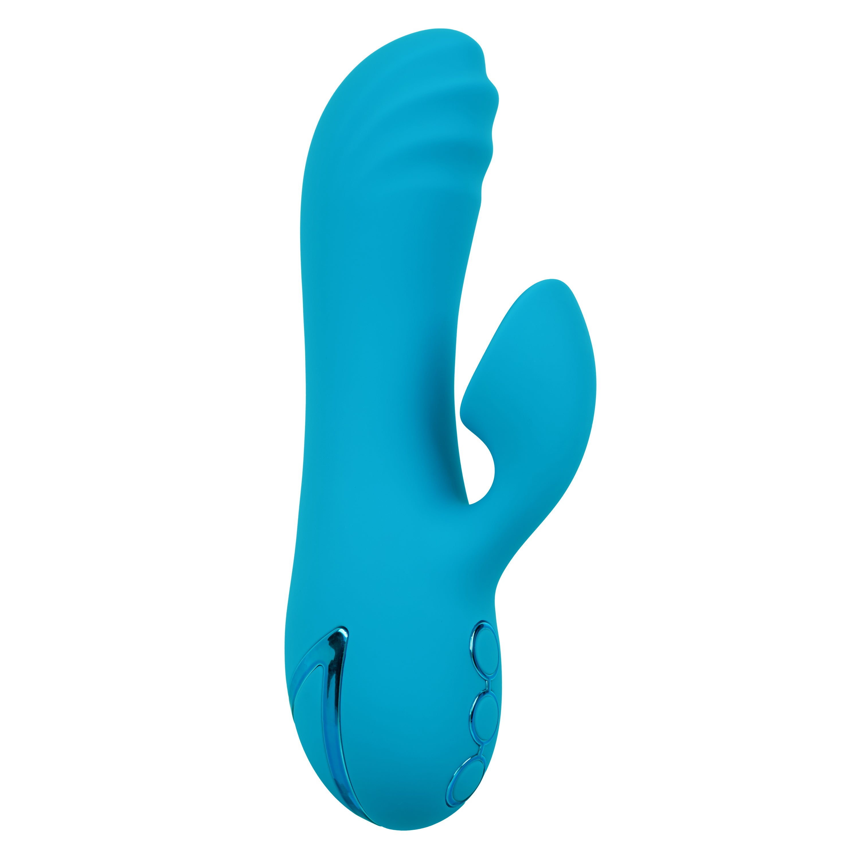 California Dreaming Sunset Beach Seducer Blue Silicone Dual Stimulator with 3 Vibration Speeds and 10 Suction Functions VIBRATORS-RABBIT