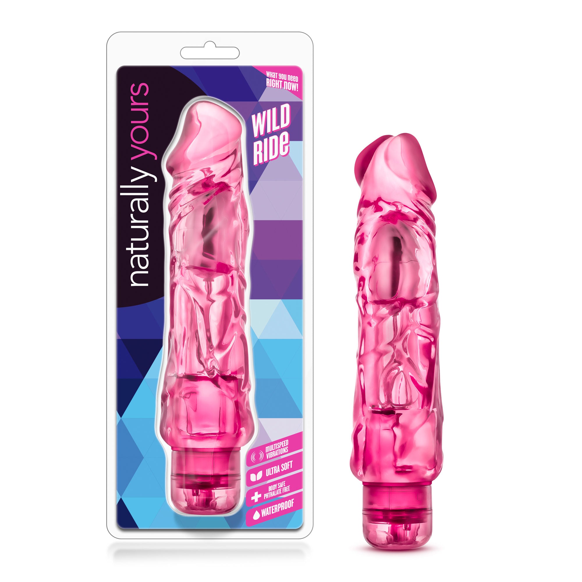 Wild Ride Blue Realistic Bendable Vibrator for Intense Stimulation Pink Vibrators