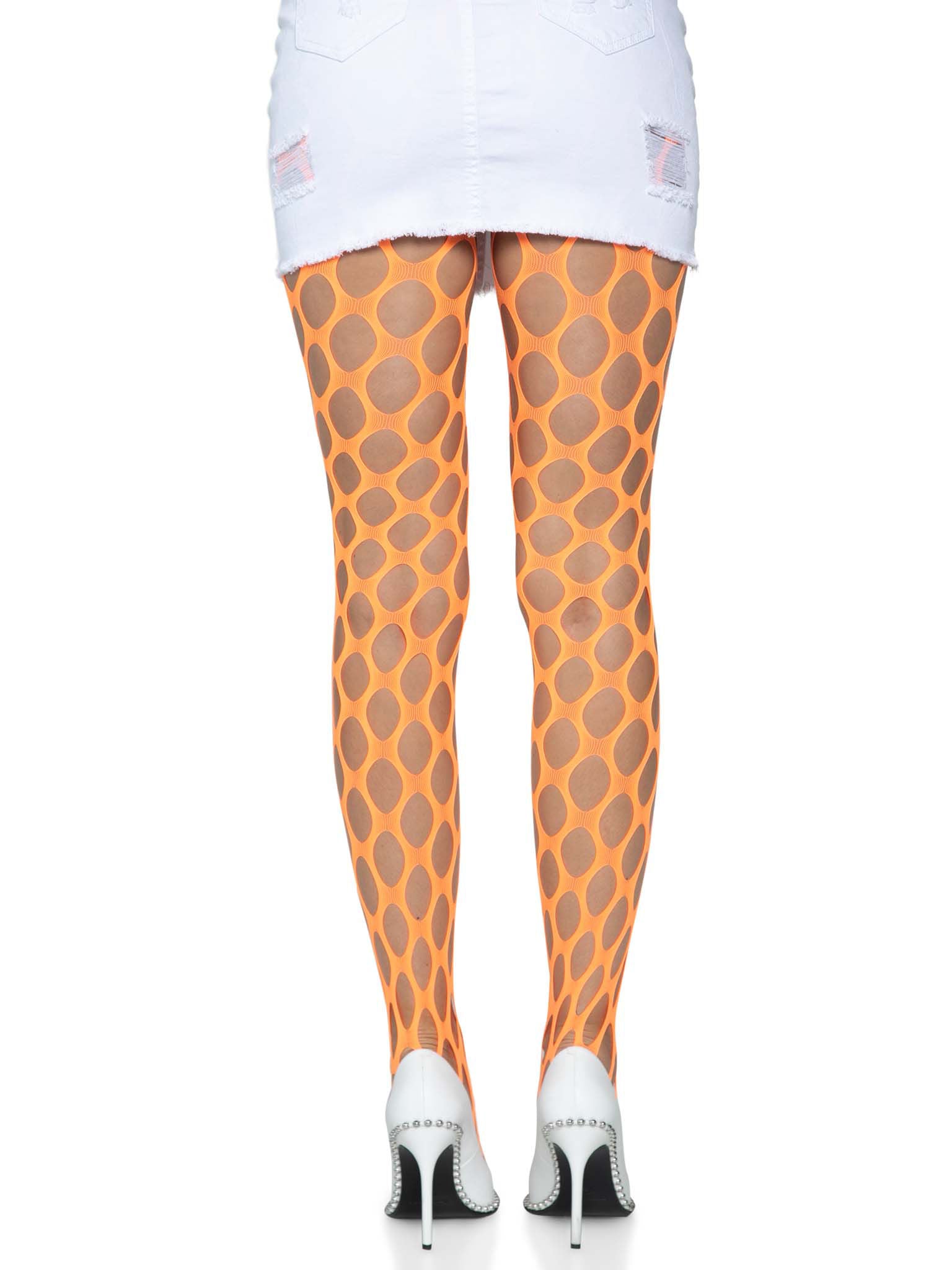 Jumbo Pothole Neon Green Net Tights One Size Adult Hosiery Hosiery