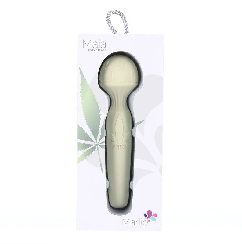 Maia Marlie 420 Massage Wand 20.6 cm USB Rechargeable with Hemp Leaf Design Electric Massager