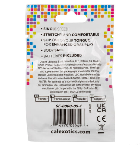 CalExotics Clear Vibrating Tongue Teaser Foil Pack Intimacy Toy Vibrators