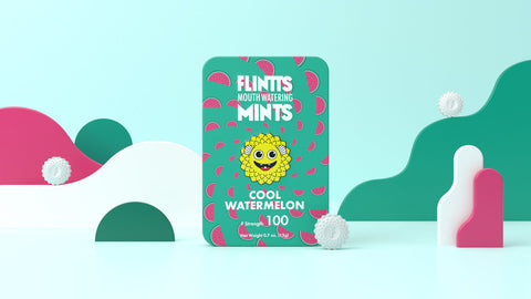 Flintts Cool Watermelon Mouth Mints with Gentle Mint Finish Oral Gels & Sprays