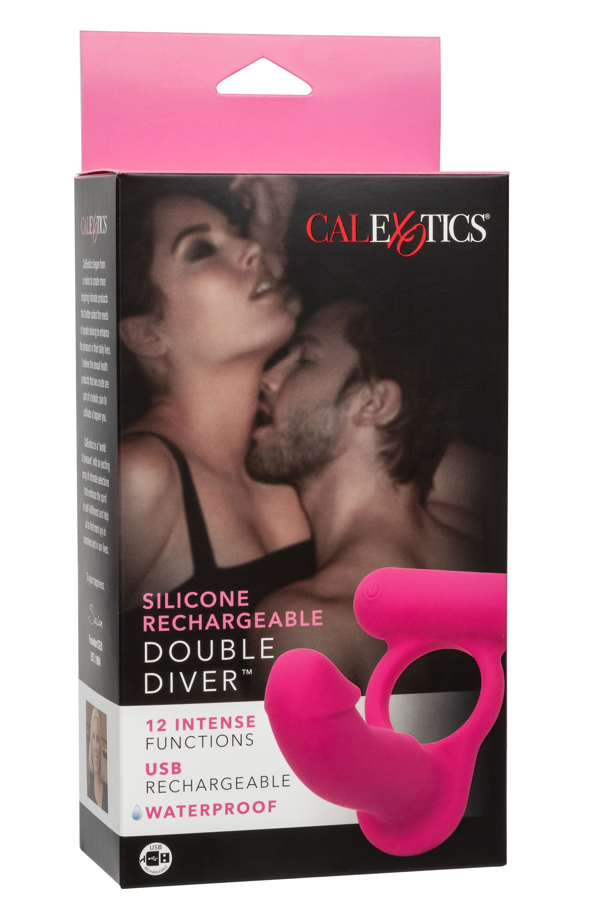 Silicone Rechargeable Double Diver Stimulator Cock Rings Vibrating