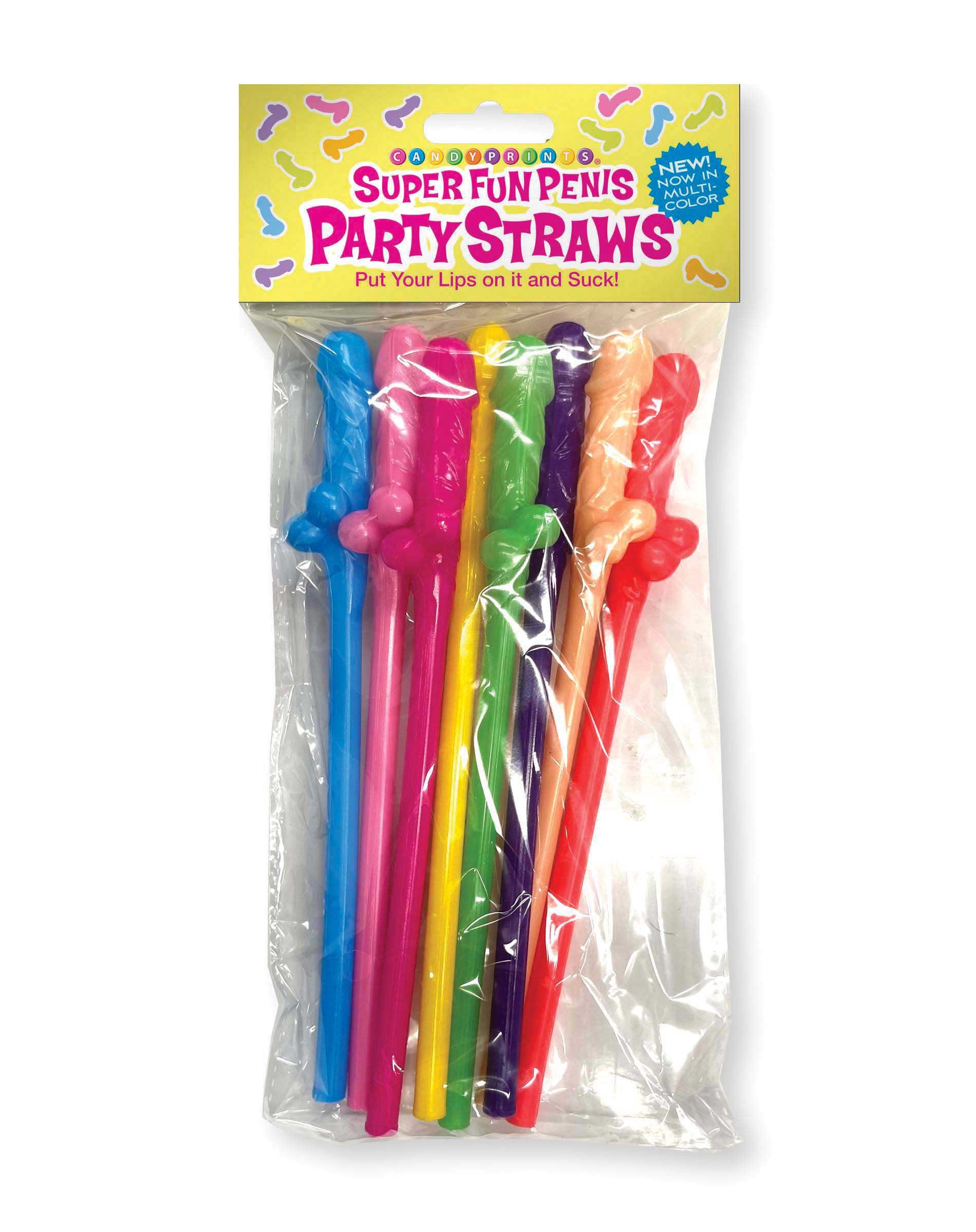 Super Fun Penis Party Straws Multi Dicky Straws 8 Pack Multi > Novelties > Party Supplies