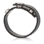 Adjustable Black Leather 3-Snap Cock Ring with Nickel-Free Snaps > Cock Ring > Adjustable