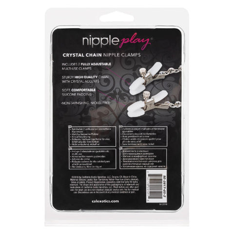 Adjustable Crystal Chain Nipple Clamps for Adult Intimate Play Nipple Clips