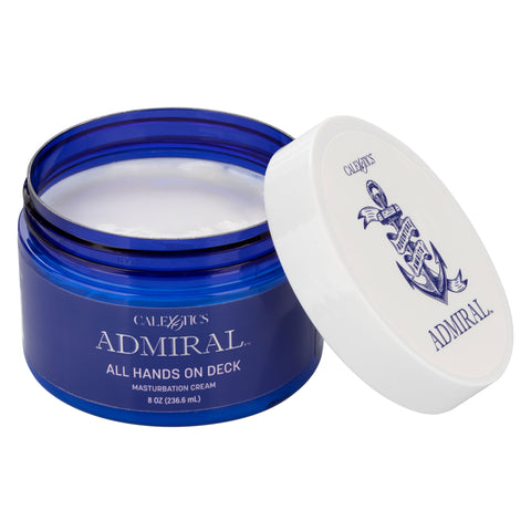 Admiral All Hands on Deck Masturbation Cream 8 Fl Oz Premium Moisturizing Lubricant with Almond Oil Masturbation Cream