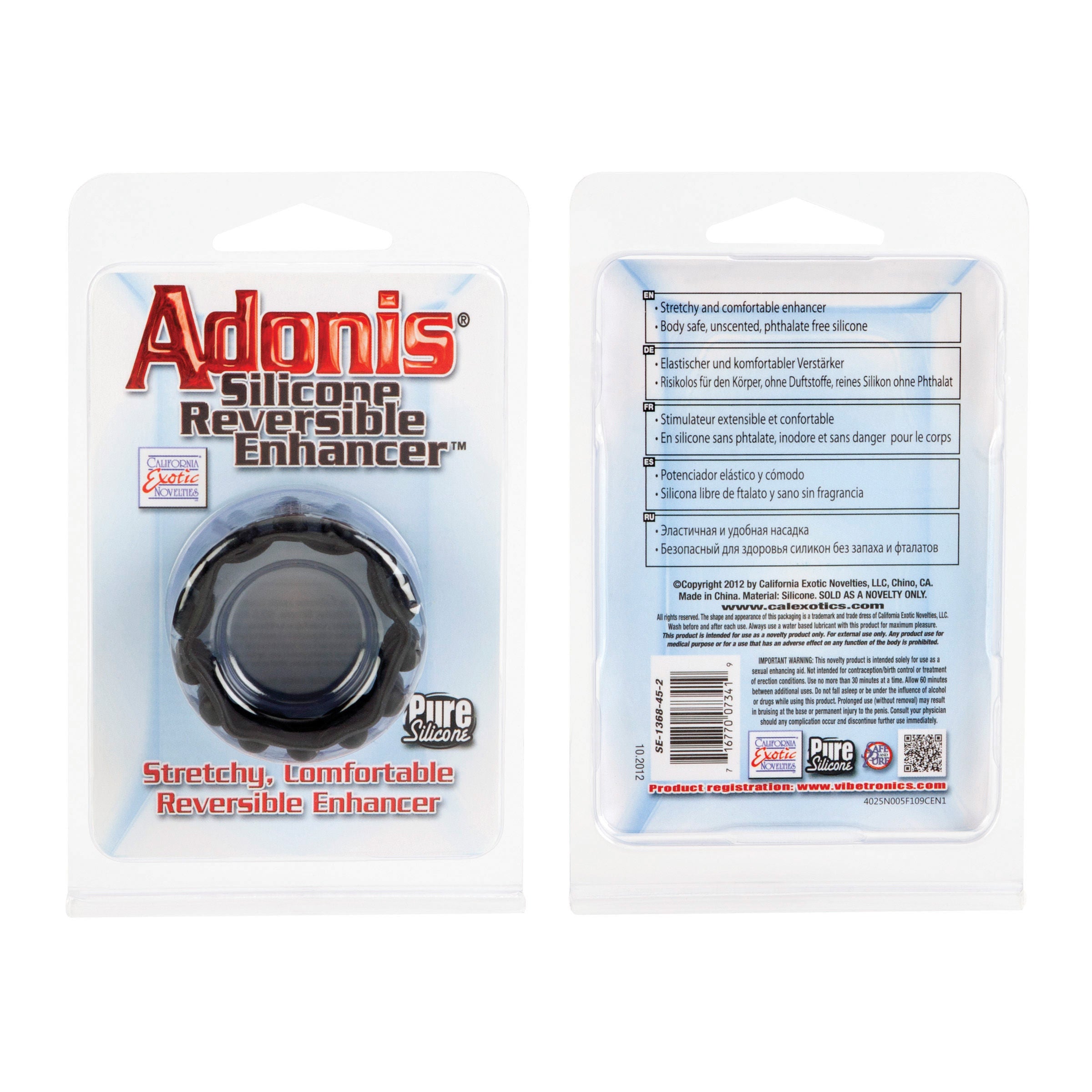 Adonis Silicone Reversible Enhancer for Men Black Comfortable COCK RINGS